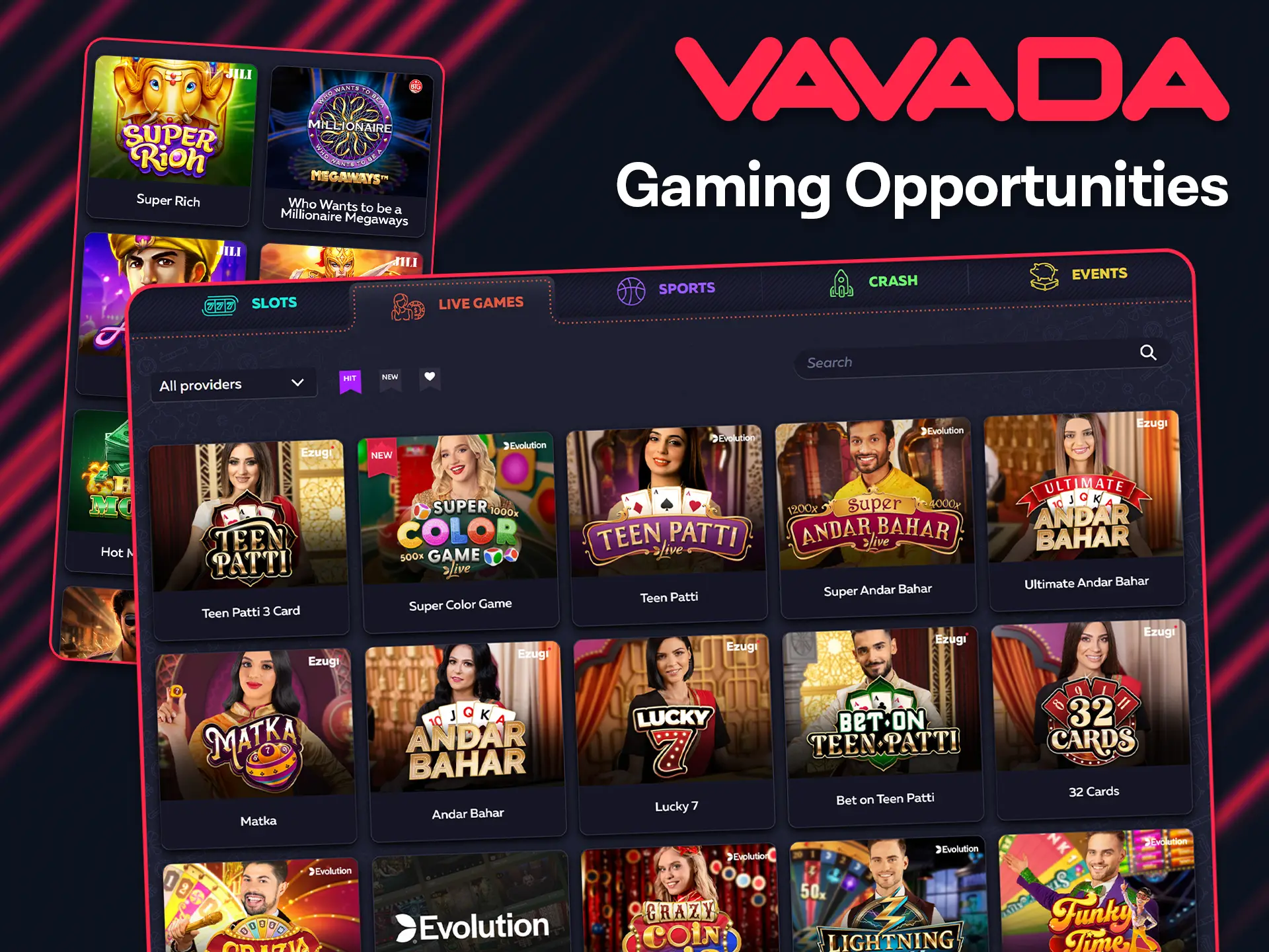 Find out what casino games are available at Vavada.
