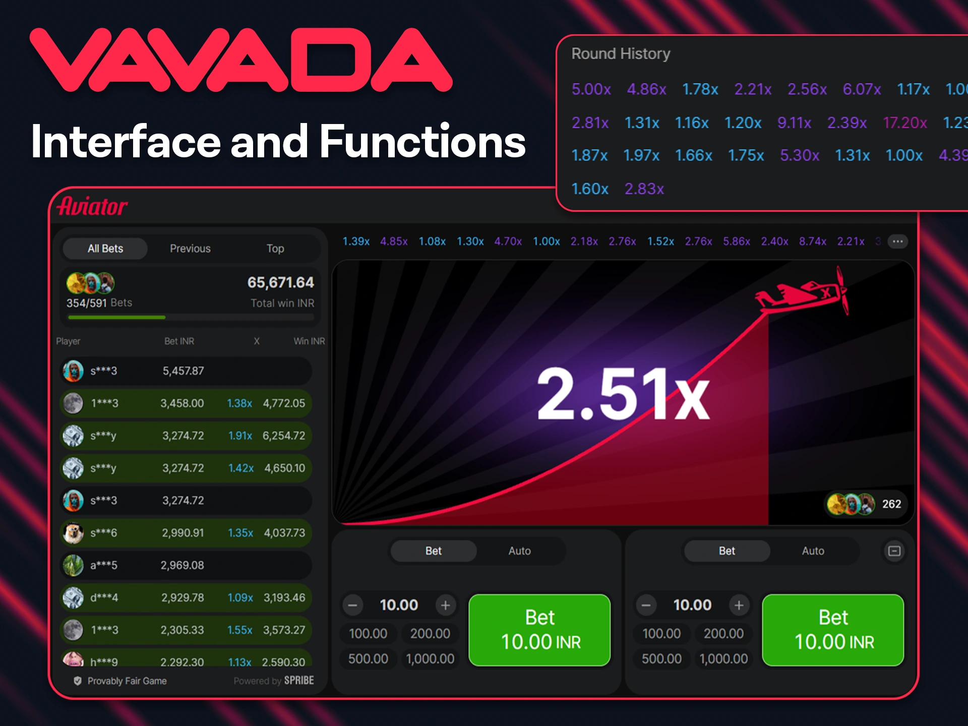 Explore the interface of the Aviator game on Vavada.