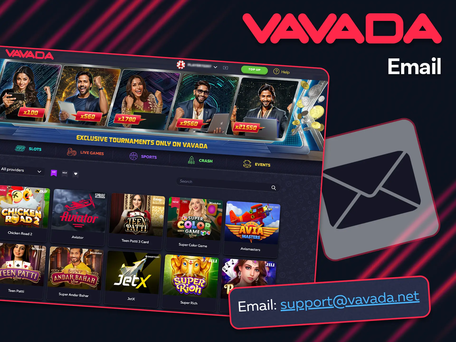 You can email the Vavada team.