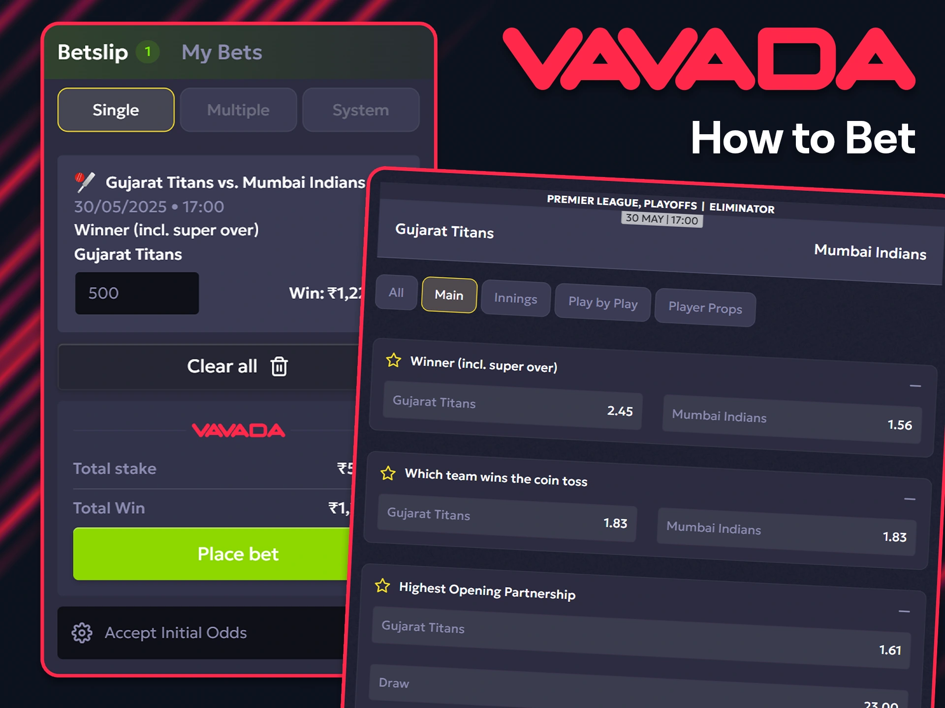 Find a match and make a winning bet with Vavada.