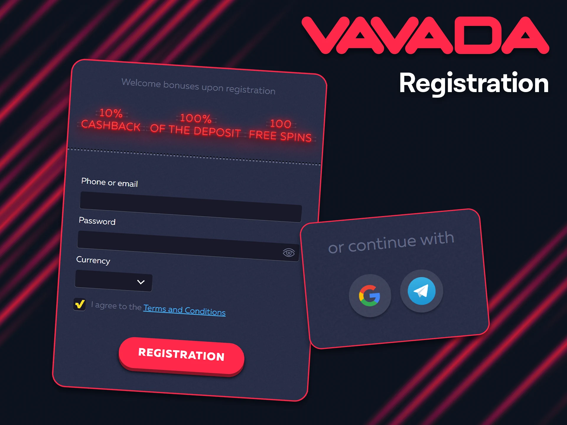 Create a Vavada account in a few easy steps.