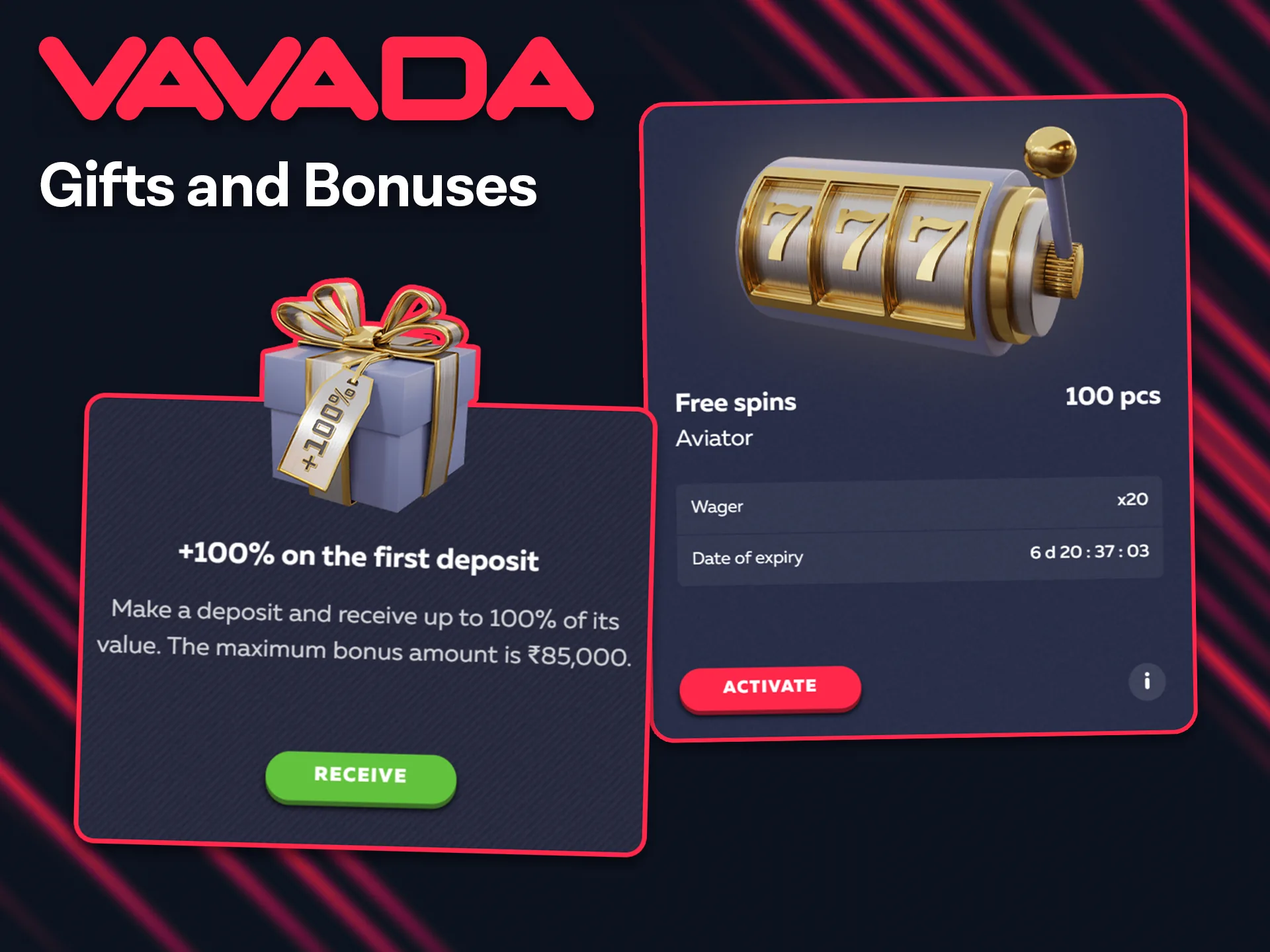 Don't miss the opportunity to get a signup bonus on Vavada.